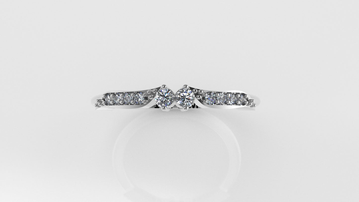 14K Gold Ring with 10 STONES, STT: Prong, Cut Chanel