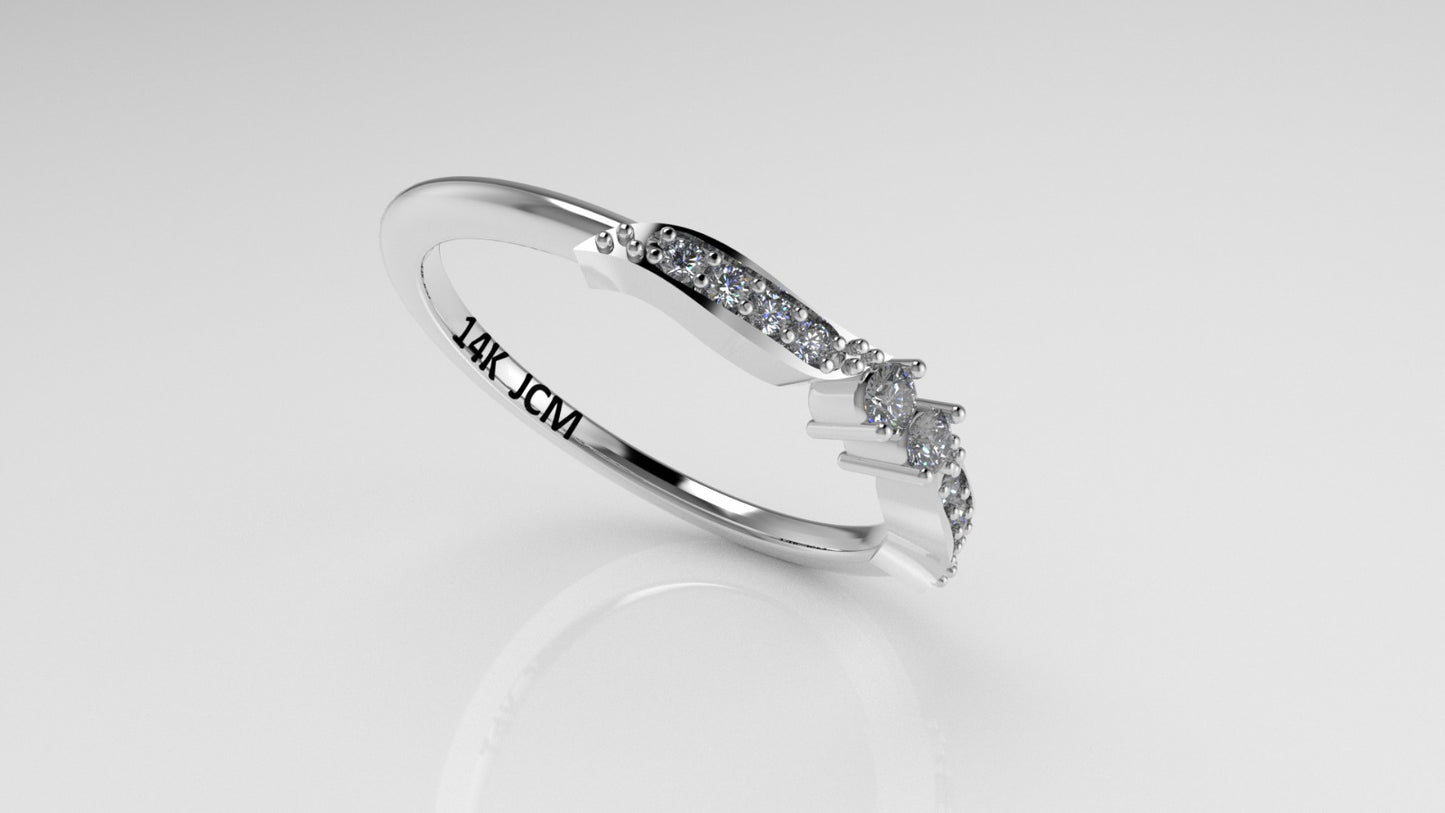 14K Gold Ring with 10 STONES, STT: Prong, Cut Chanel