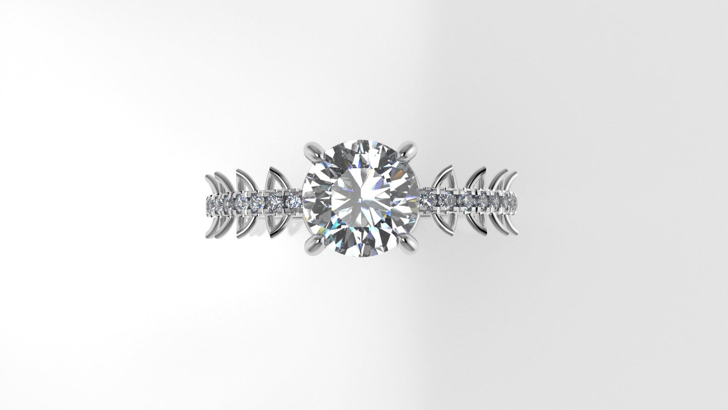 14K Ring with 23 STONES, STT: Prong, Cut Split