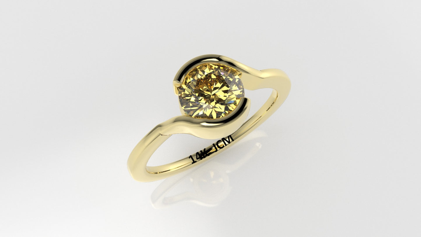 14K Gold Ring with 1 CITRINE, STT: BEZEL