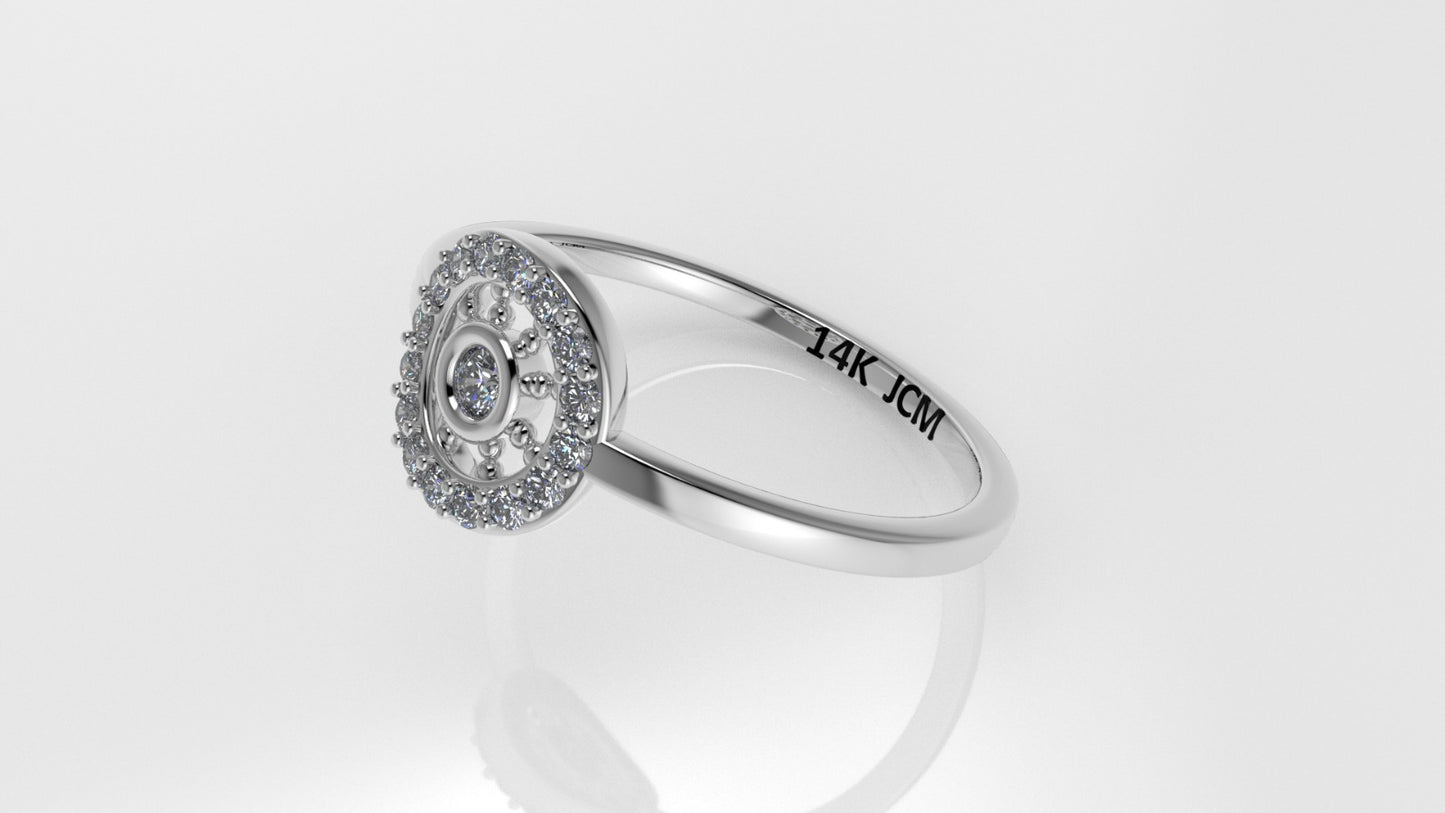 14K Ring with 17 MOISSANITE, Stt: Prong