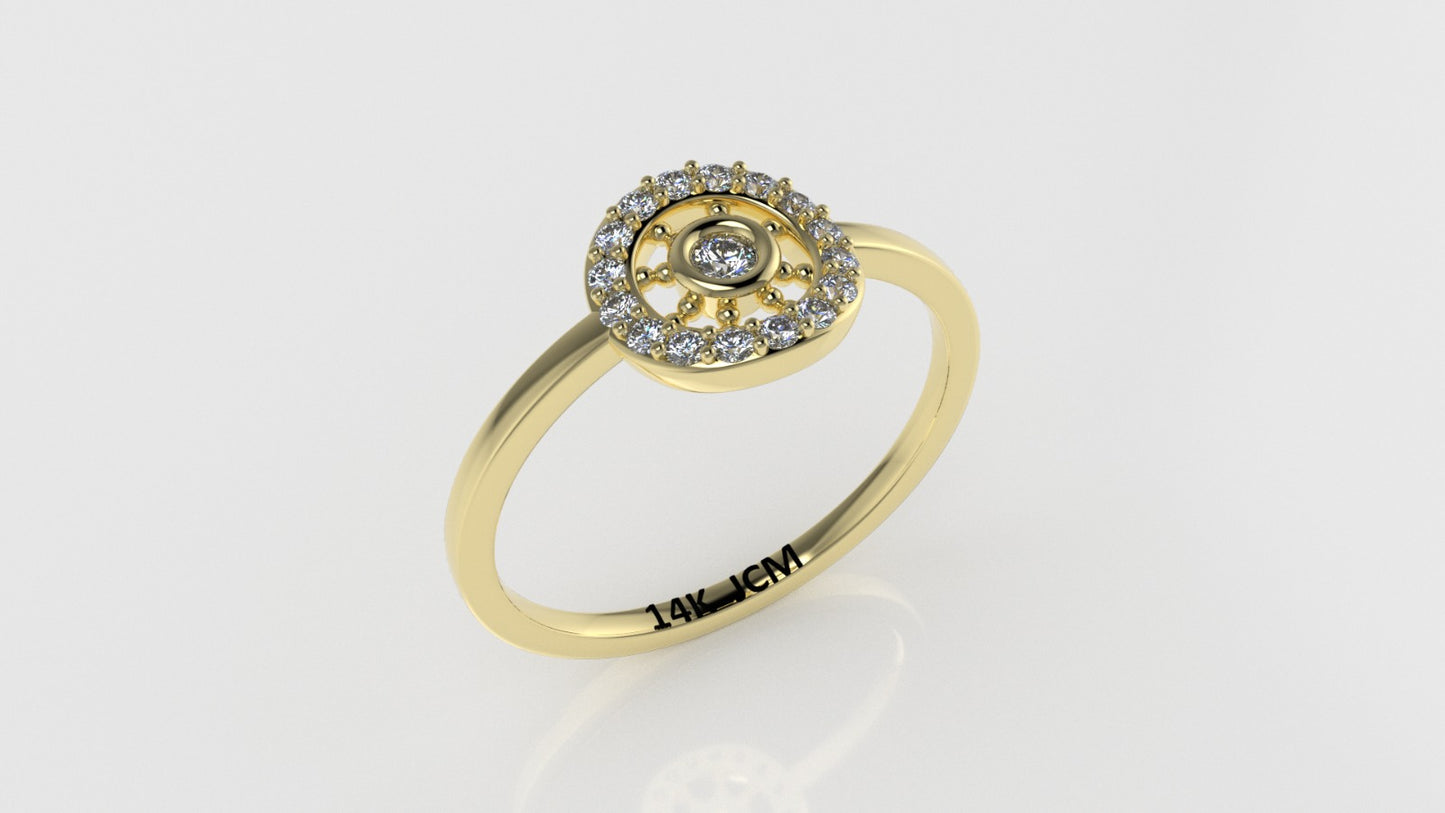 14K Ring with 17 MOISSANITE, Stt: Prong