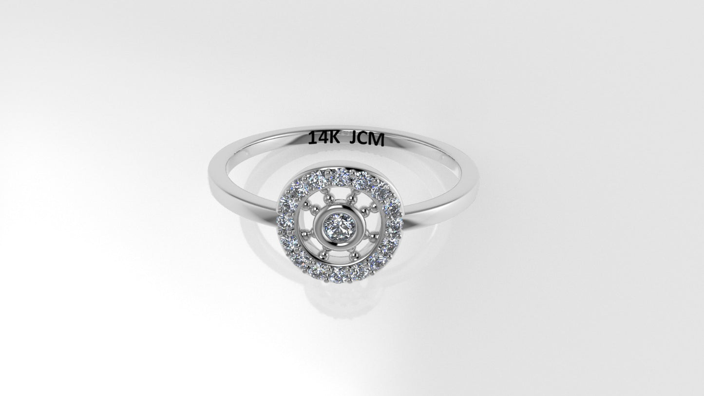 14K Ring with 17 MOISSANITE, Stt: Prong