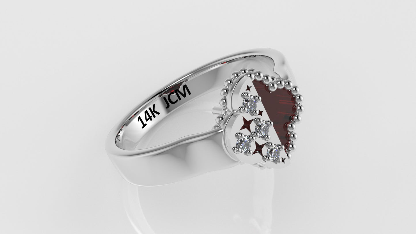 14K Gold Ring with 5 STONES, Stt: Prong and Bezel, FILIGREE, For Men