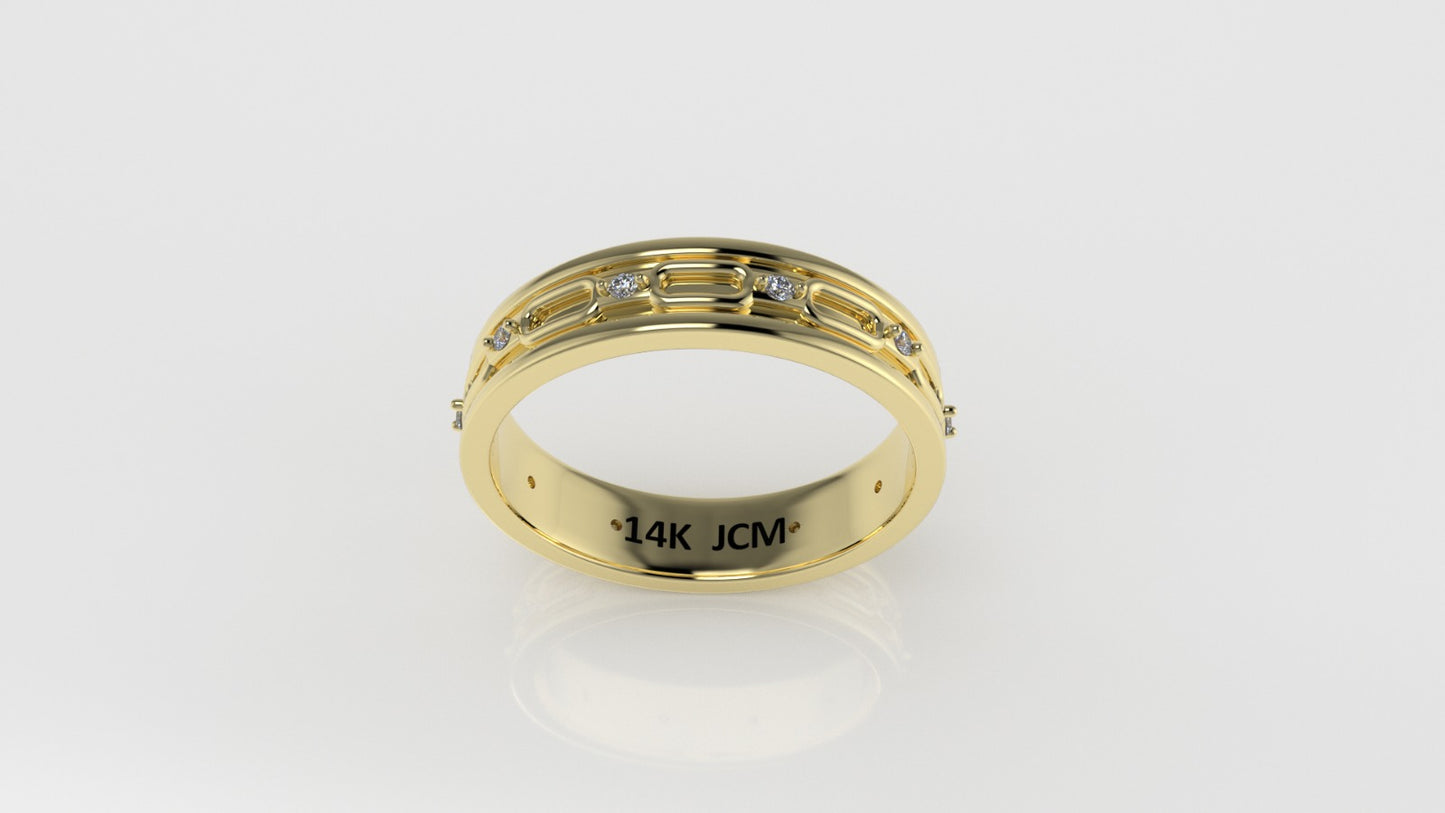 14K Gold Ring with 10 DIAMONDS, Stt: Prong, For Men