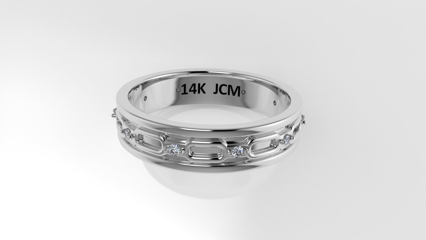 14K Gold Ring with 10 DIAMONDS, Stt: Prong, For Men