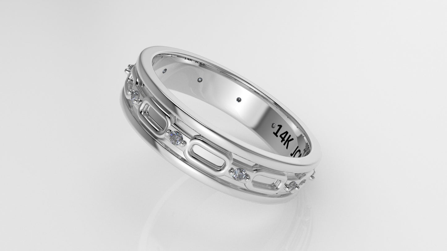 14K Gold Ring with 10 DIAMONDS, Stt: Prong, For Men