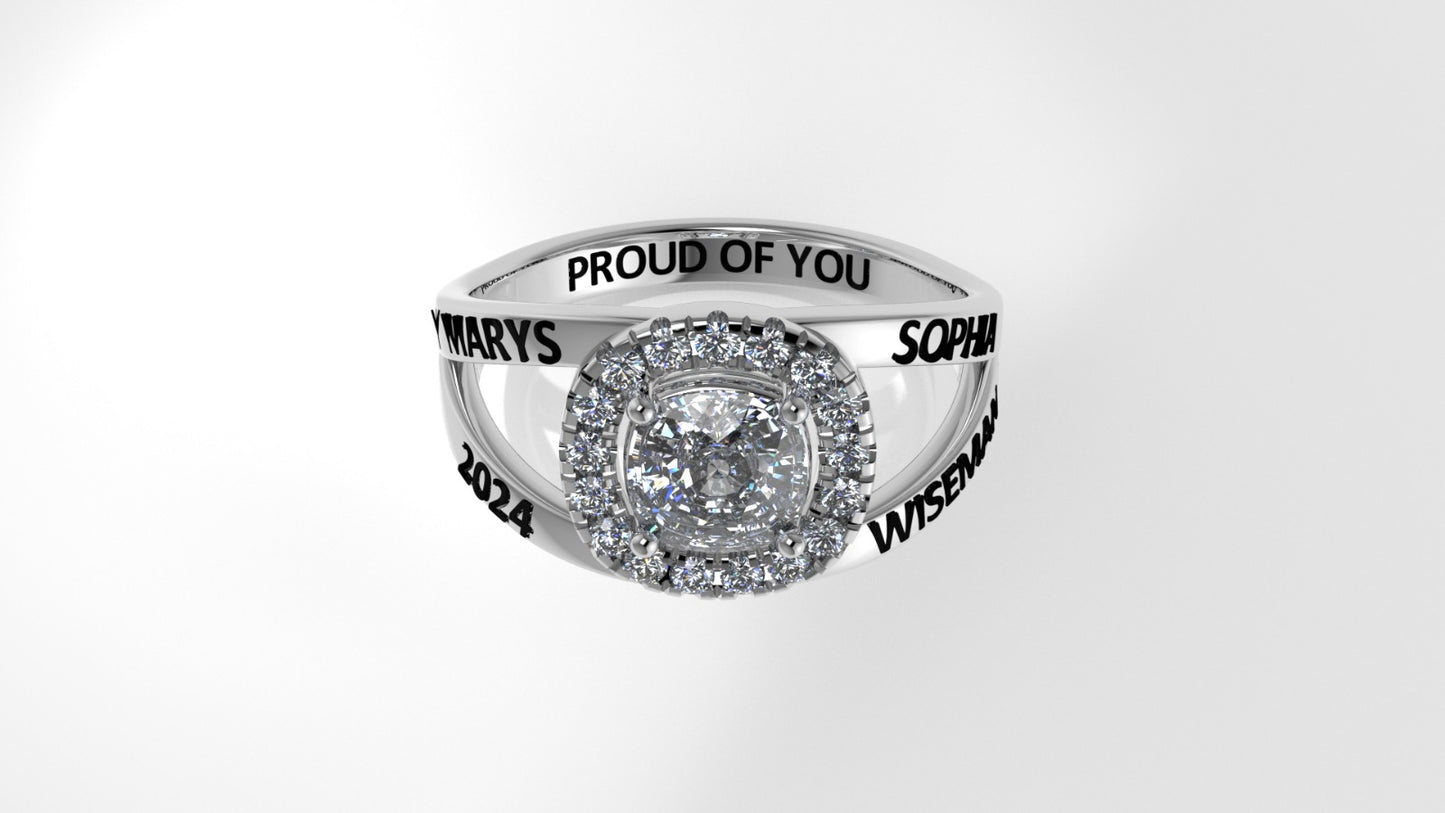 14K Grade Gold Ring with 18 STONES, Stt: Prong and Split