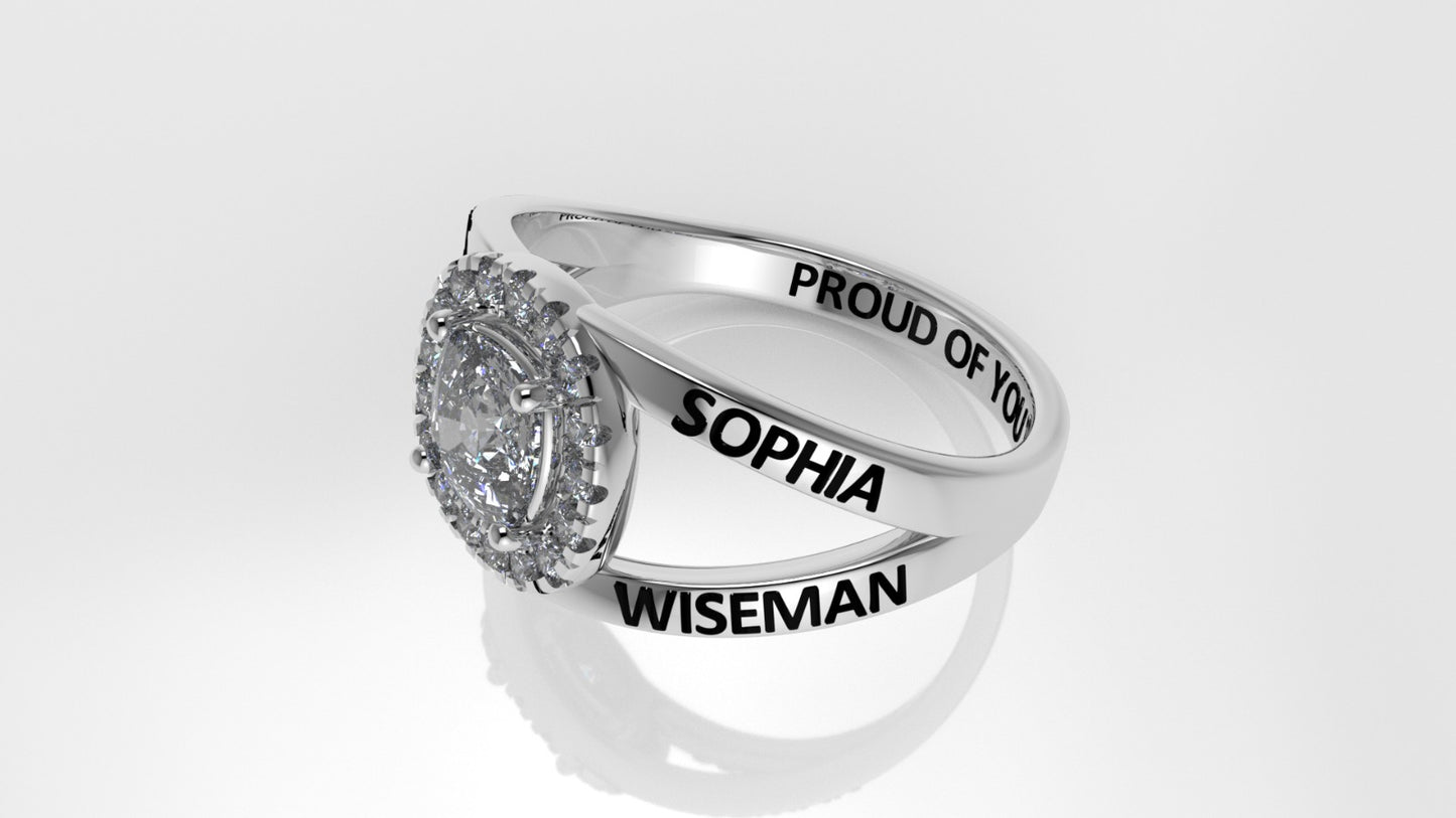 14K Grade Gold Ring with 18 STONES, Stt: Prong and Split
