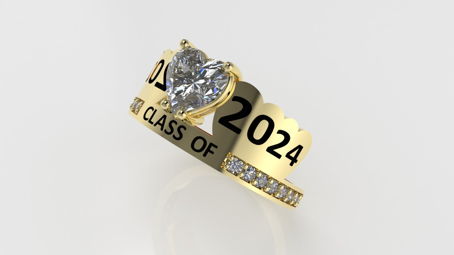14K Grade Gold Ring with 17 STONES, Stt: Prong, Cut Chanel