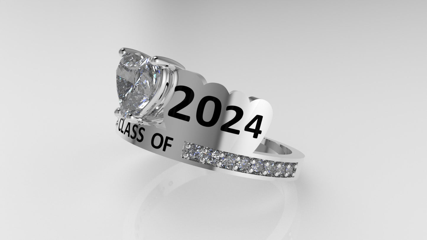 14K Grade Gold Ring with 17 STONES, Stt: Prong, Cut Chanel