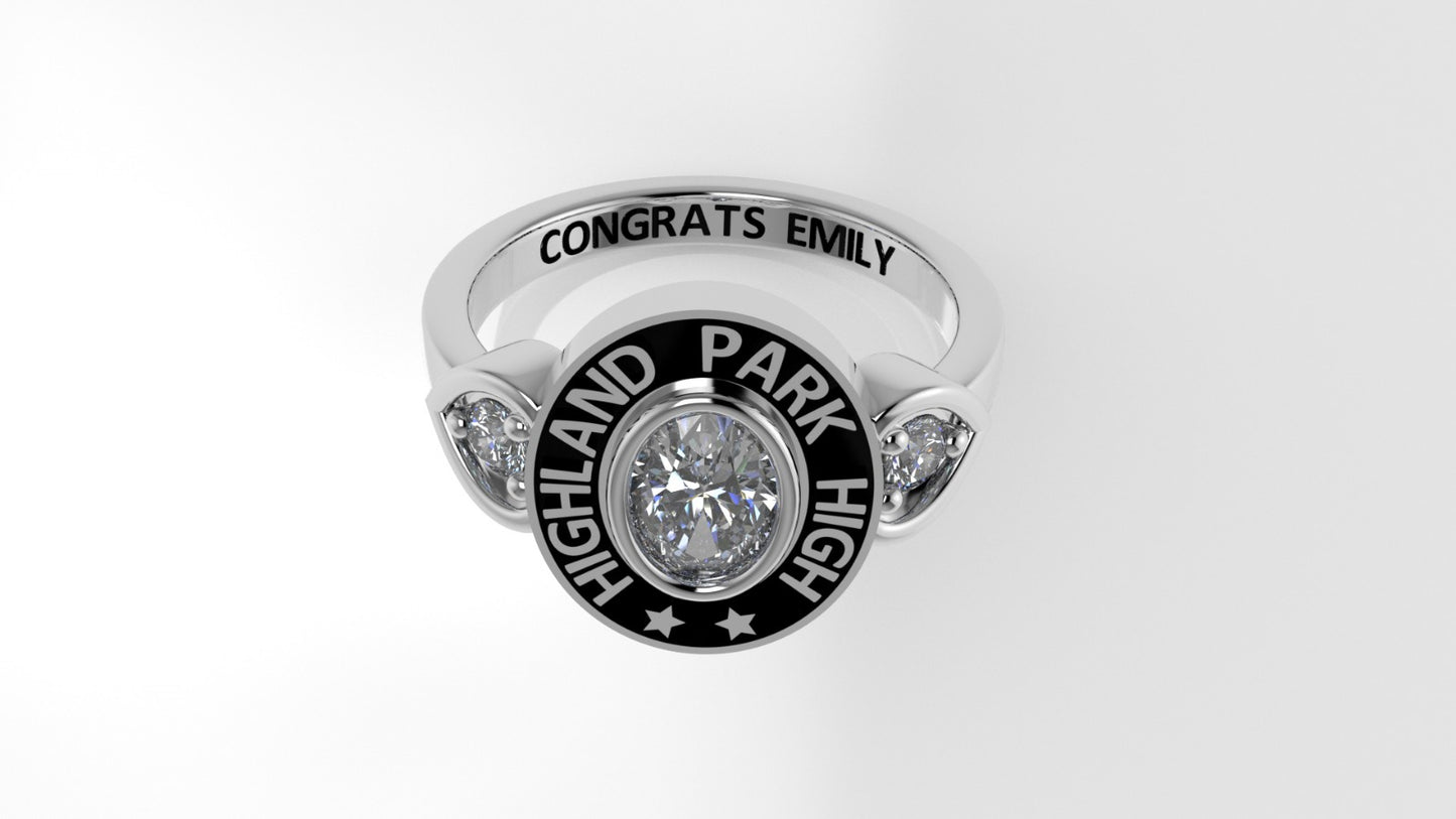 14K Grade Gold Ring with 3 STONES, Stt: Prong and Bezel