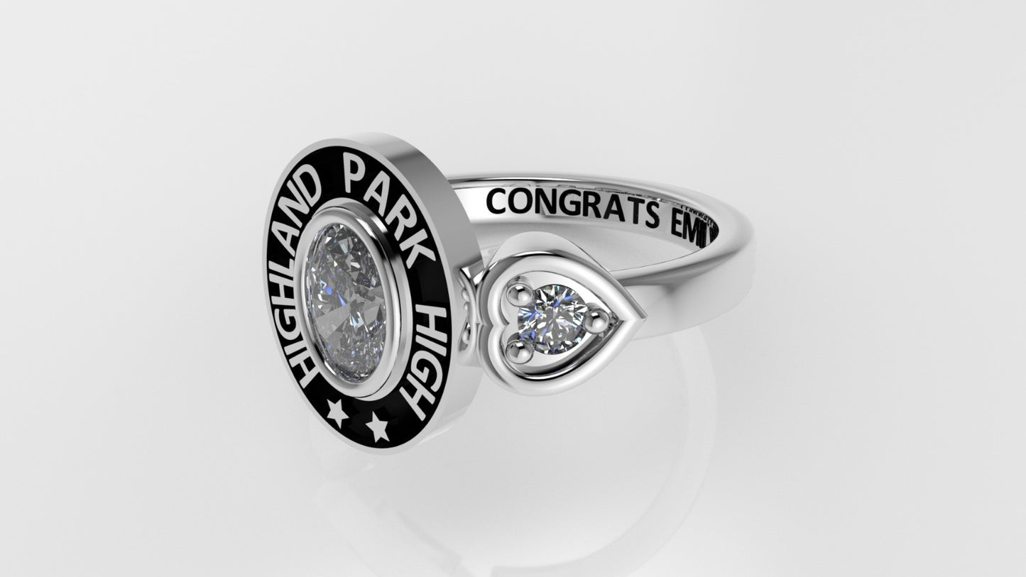 14K Grade Gold Ring with 3 STONES, Stt: Prong and Bezel