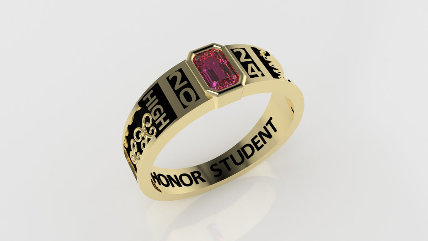 14K Grade Gold Ring with 1 TOURMALINE PINK, Stt: Bezel