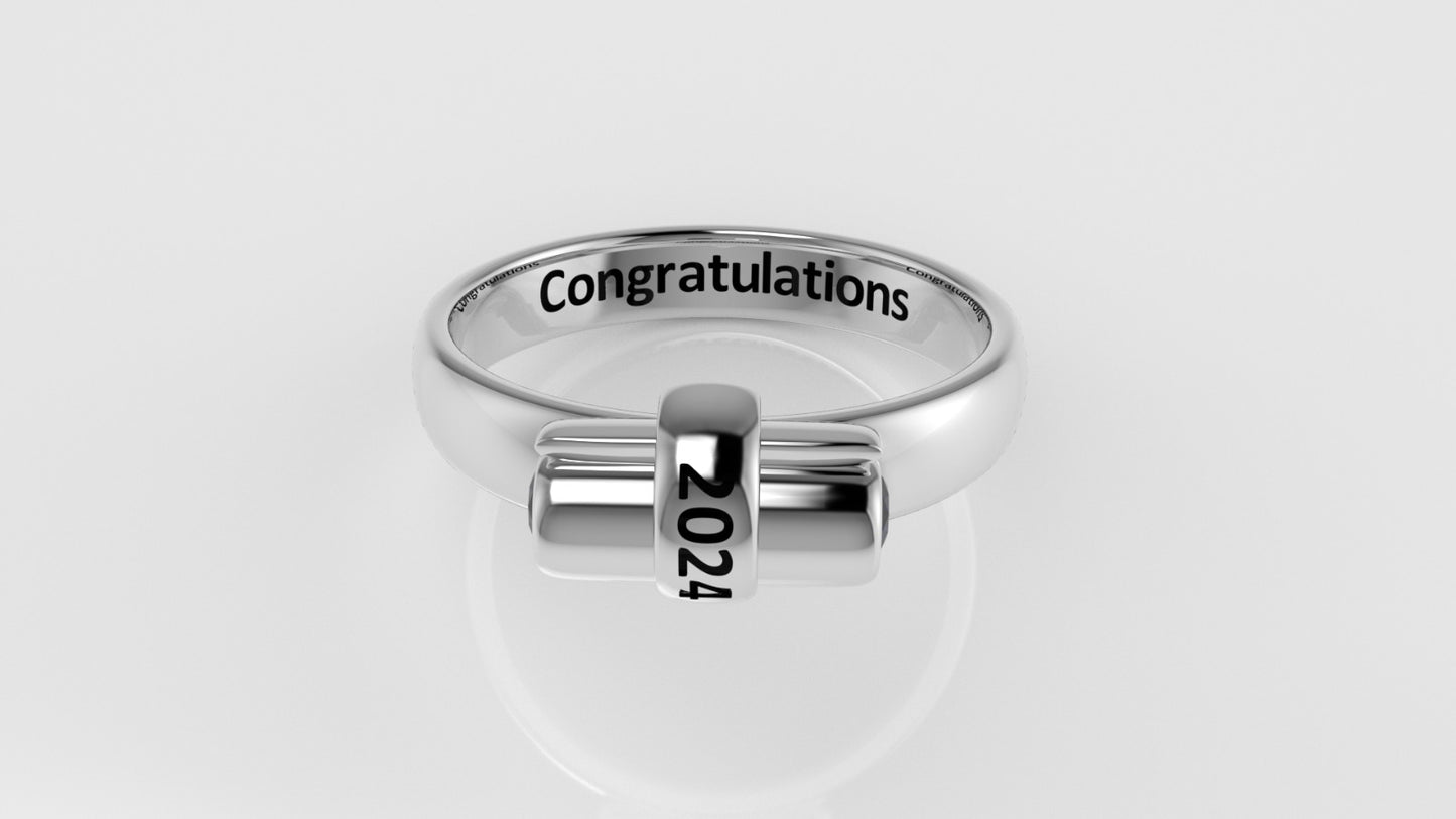 14K Grade Gold Ring with 2 SAPPHIRE, Stt: Bezel