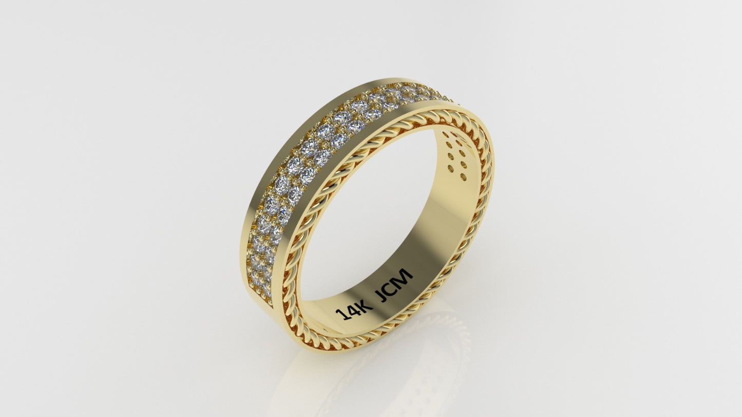 14K Gold Ring with 44 DIAMONDS, Stt: Prong, For Men