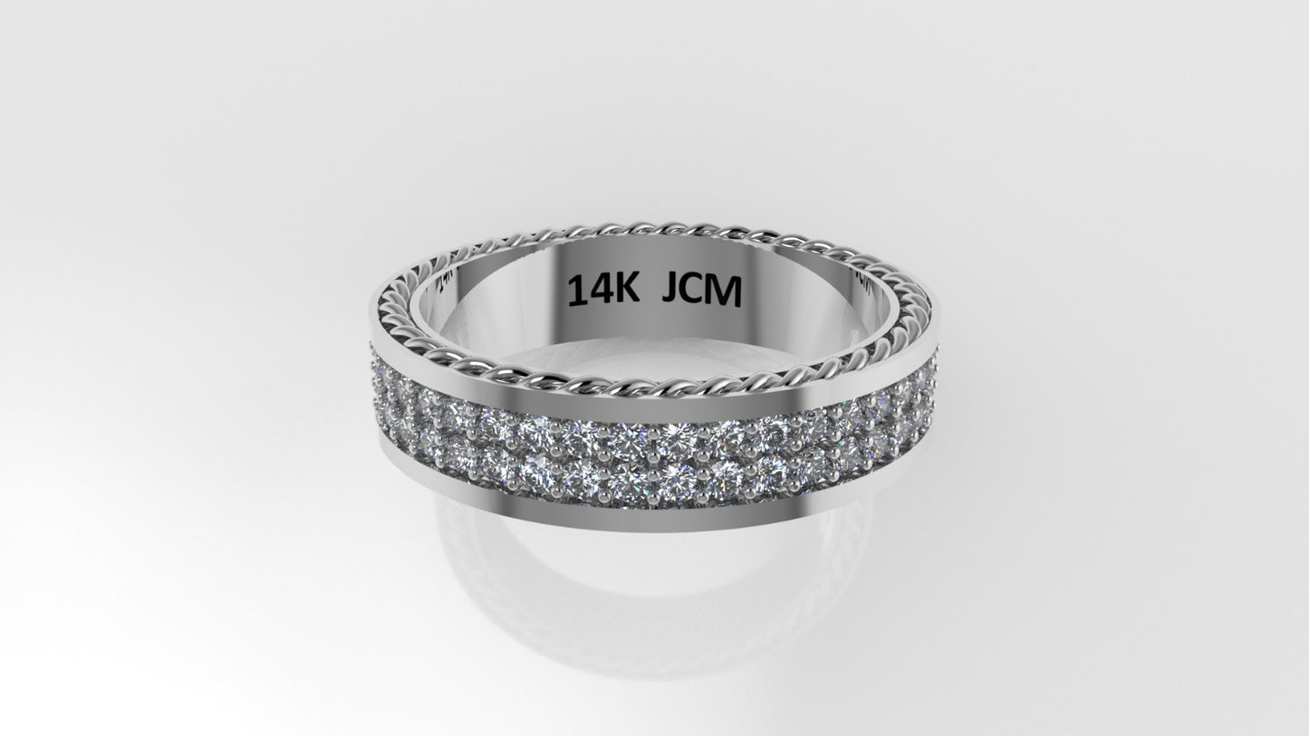 14K Gold Ring with 44 DIAMONDS, Stt: Prong, For Men