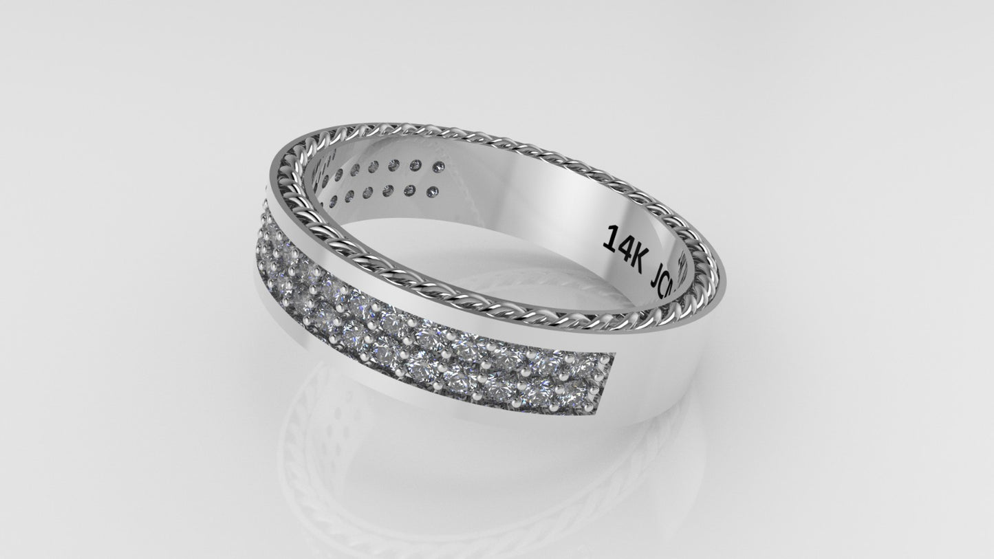 14K Gold Ring with 44 DIAMONDS, Stt: Prong, For Men