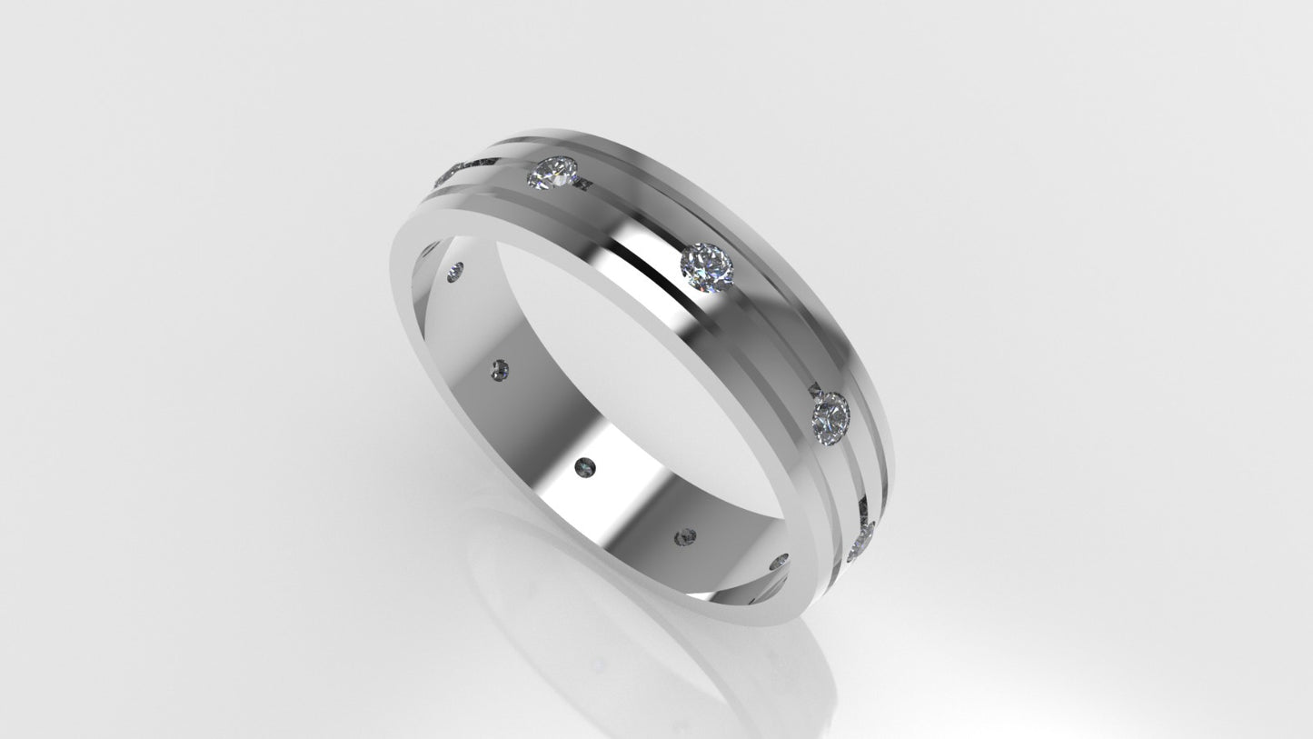 14K Gold Ring with 10 DIAMONDS, Stt: Bezel, For Men