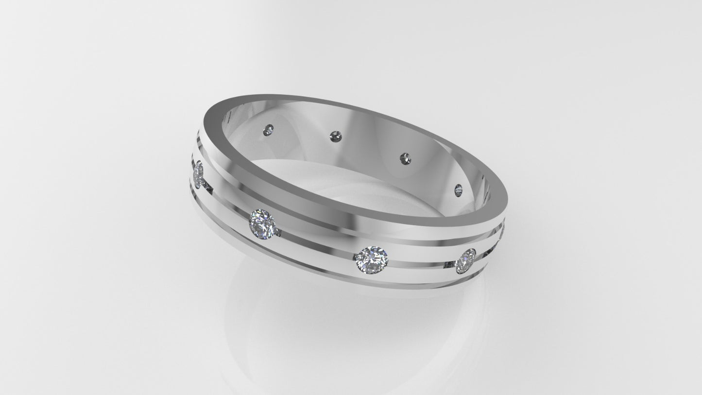 14K Gold Ring with 10 DIAMONDS, Stt: Bezel, For Men