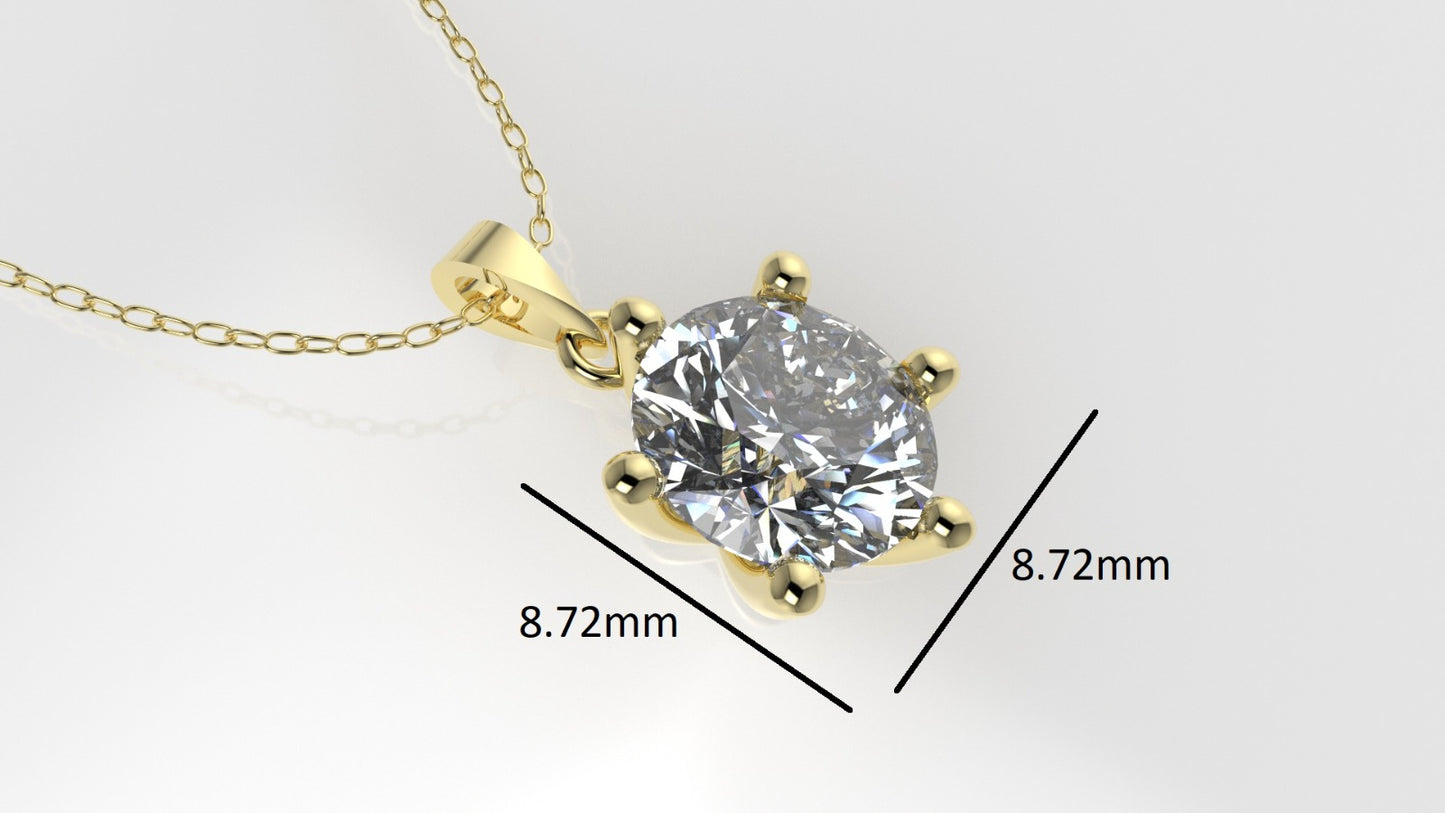 14K Gold Pendant with 1 Diamond VS1, STT: Prong, Only Pendant