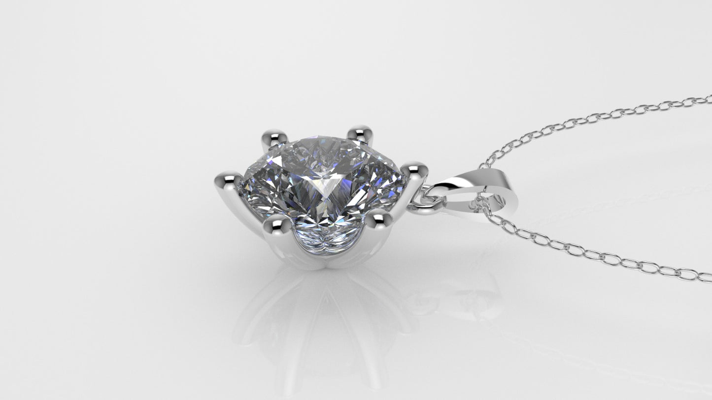 14K Gold Pendant with 1 Diamond VS1, STT: Prong, Only Pendant