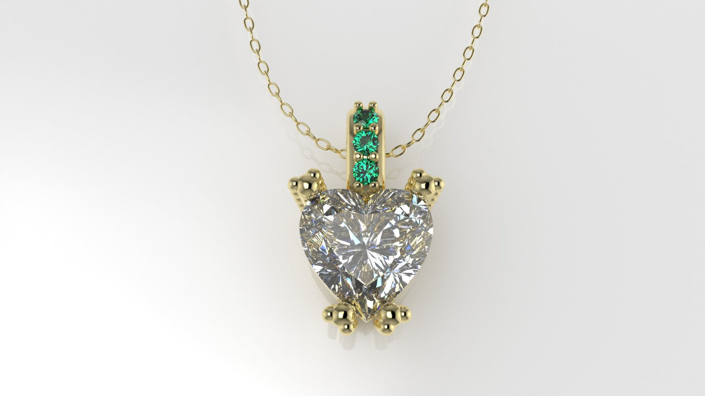 14K Gold Pendant with 4 STONES, STT: Prong, Only Pendant
