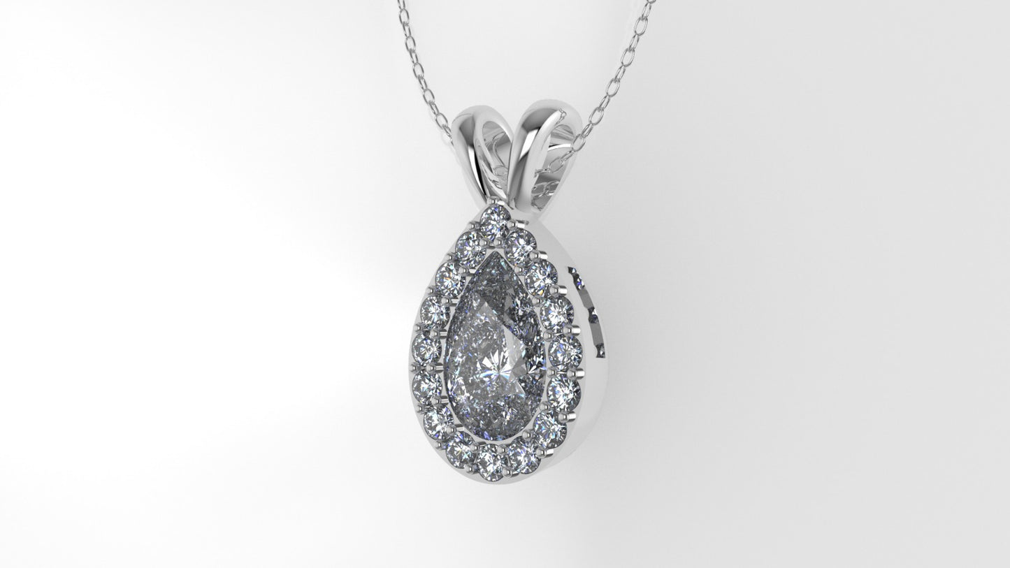 14K Gold Pendant with 17 Diamonds VS1, STT: Prong and Bezel, Only Pendant