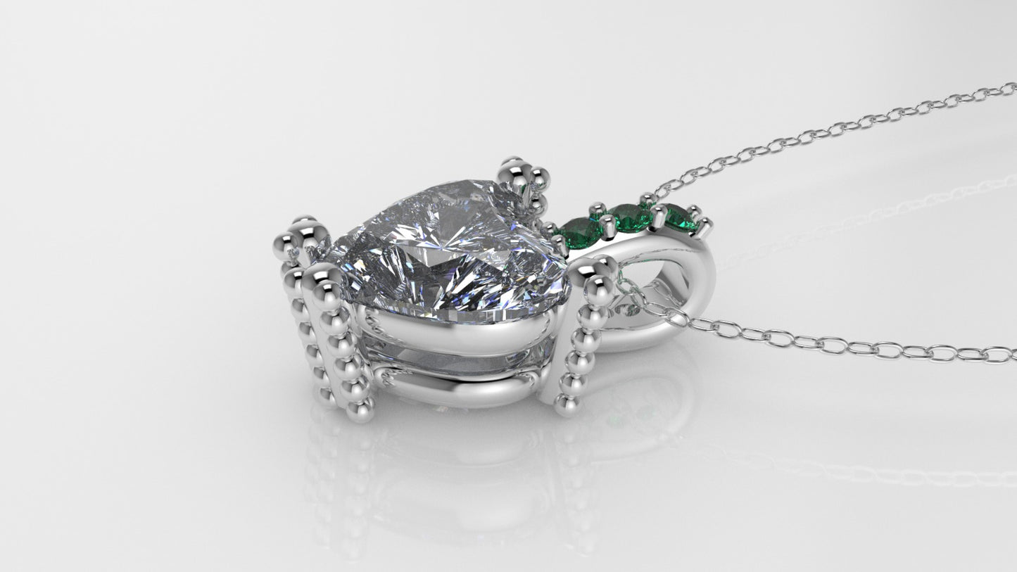 14K Gold Pendant with 4 STONES, STT: Prong, Only Pendant