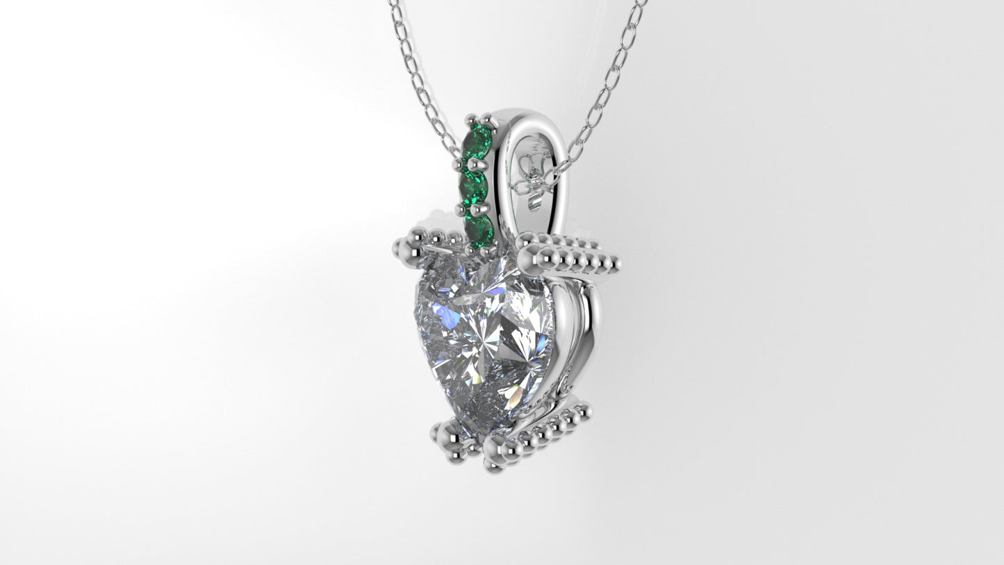 14K Gold Pendant with 4 STONES, STT: Prong, Only Pendant