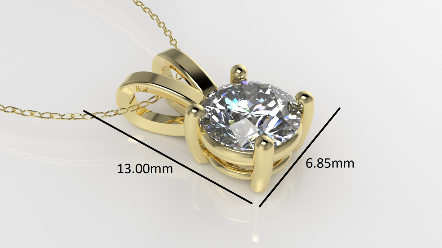 14K Gold Pendant with 1 Diamond VS1, STT: Prong, Only Pendant Included Bell