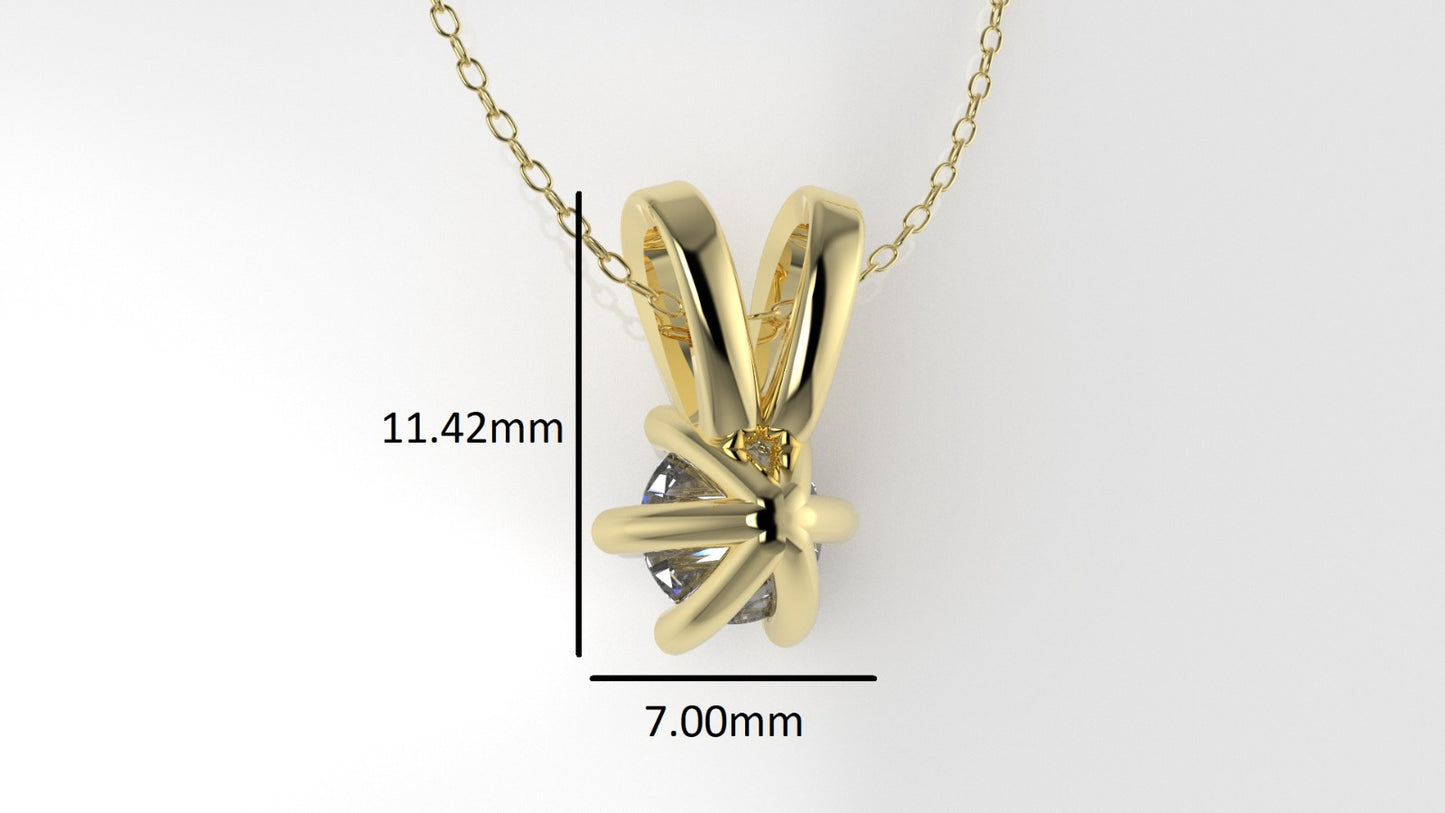 14K Pendant with 1 Round Diamond VS1, STT: Prong, Only Pendant Included Bell