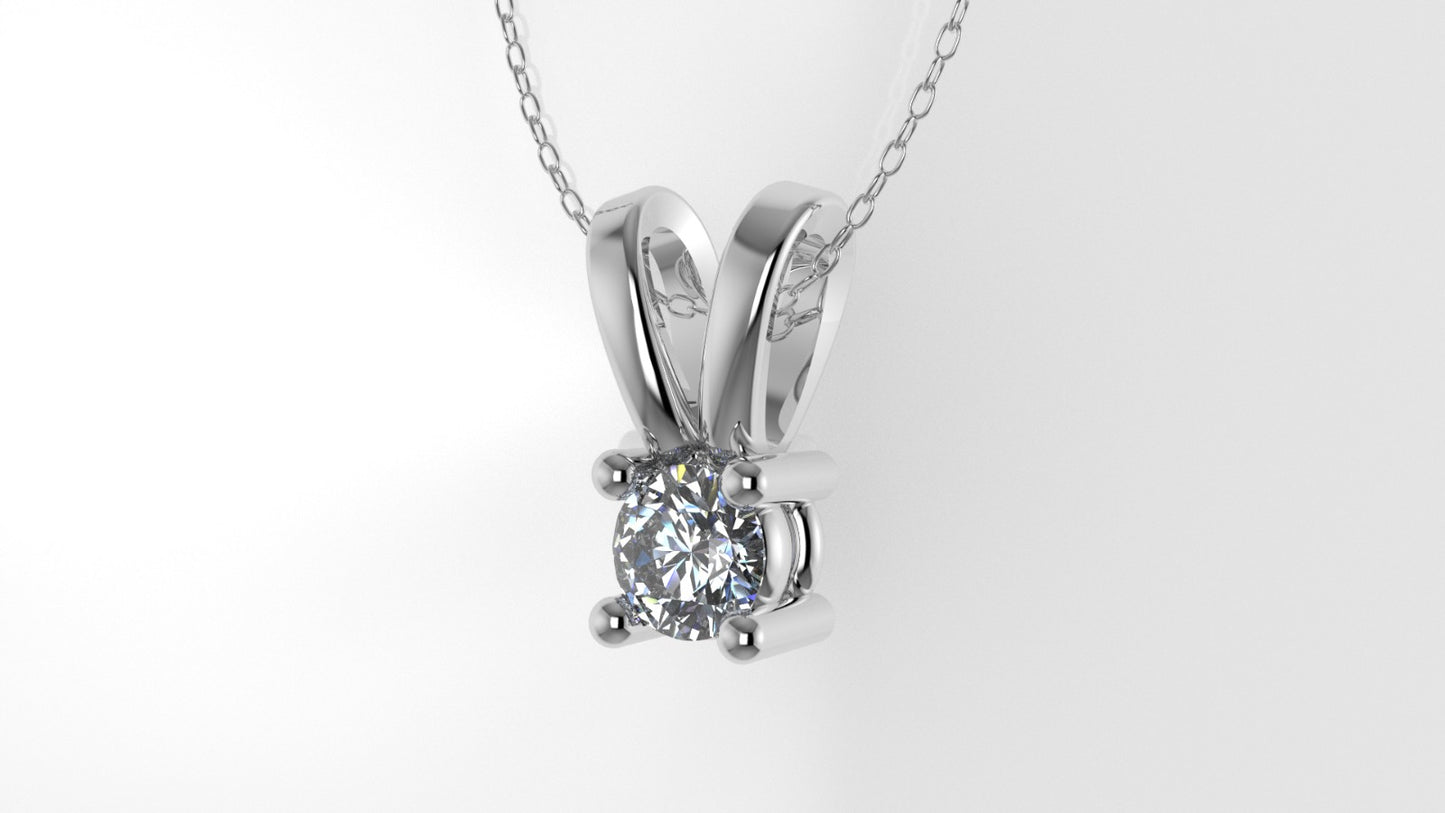 14K Pendant with 1 Round Diamond 0.25ct VS1, STT: Prong, Only Pendant Included Bell