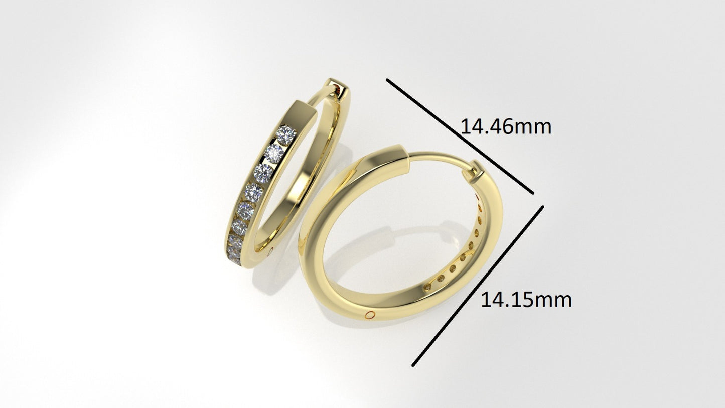 14k Earrings with 18 DIAMONDS, "STT: Cut Chanel"