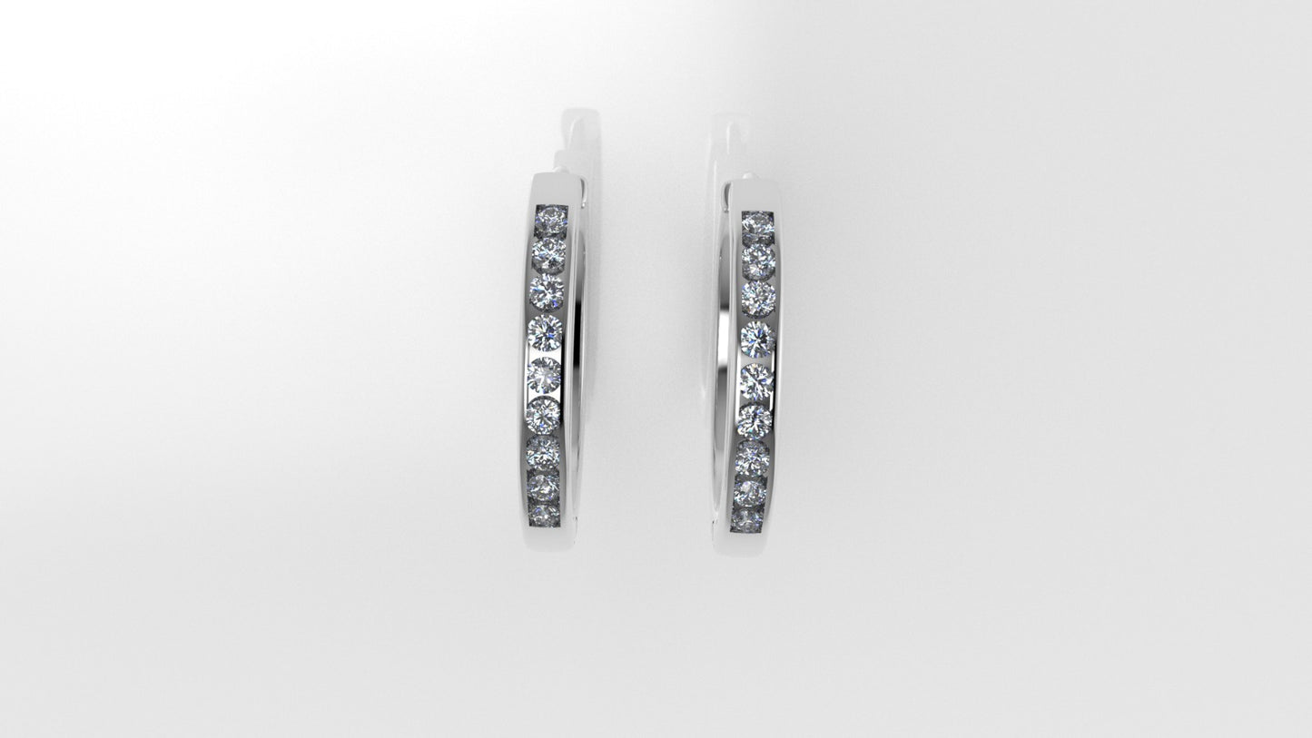 14k Earrings with 18 DIAMONDS, "STT: Cut Chanel"