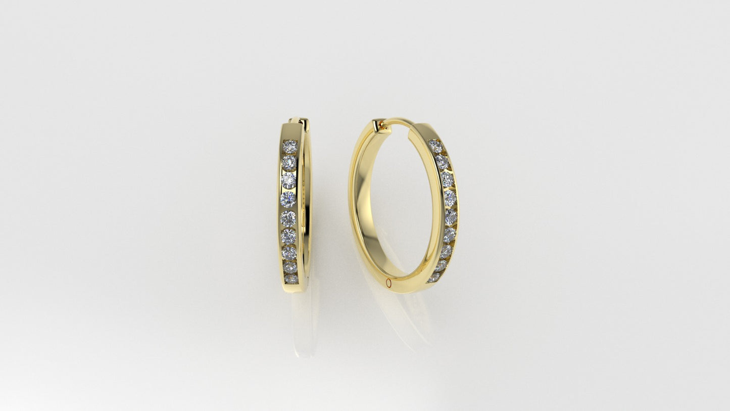 14k Earrings with 18 DIAMONDS, "STT: Cut Chanel"