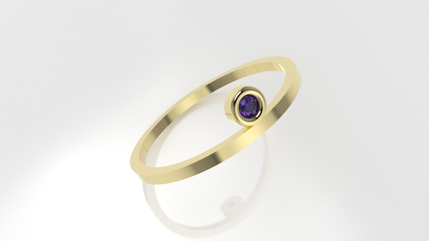 14k Amethyst Ring, it is fine, delicate, comfortable for daily wear