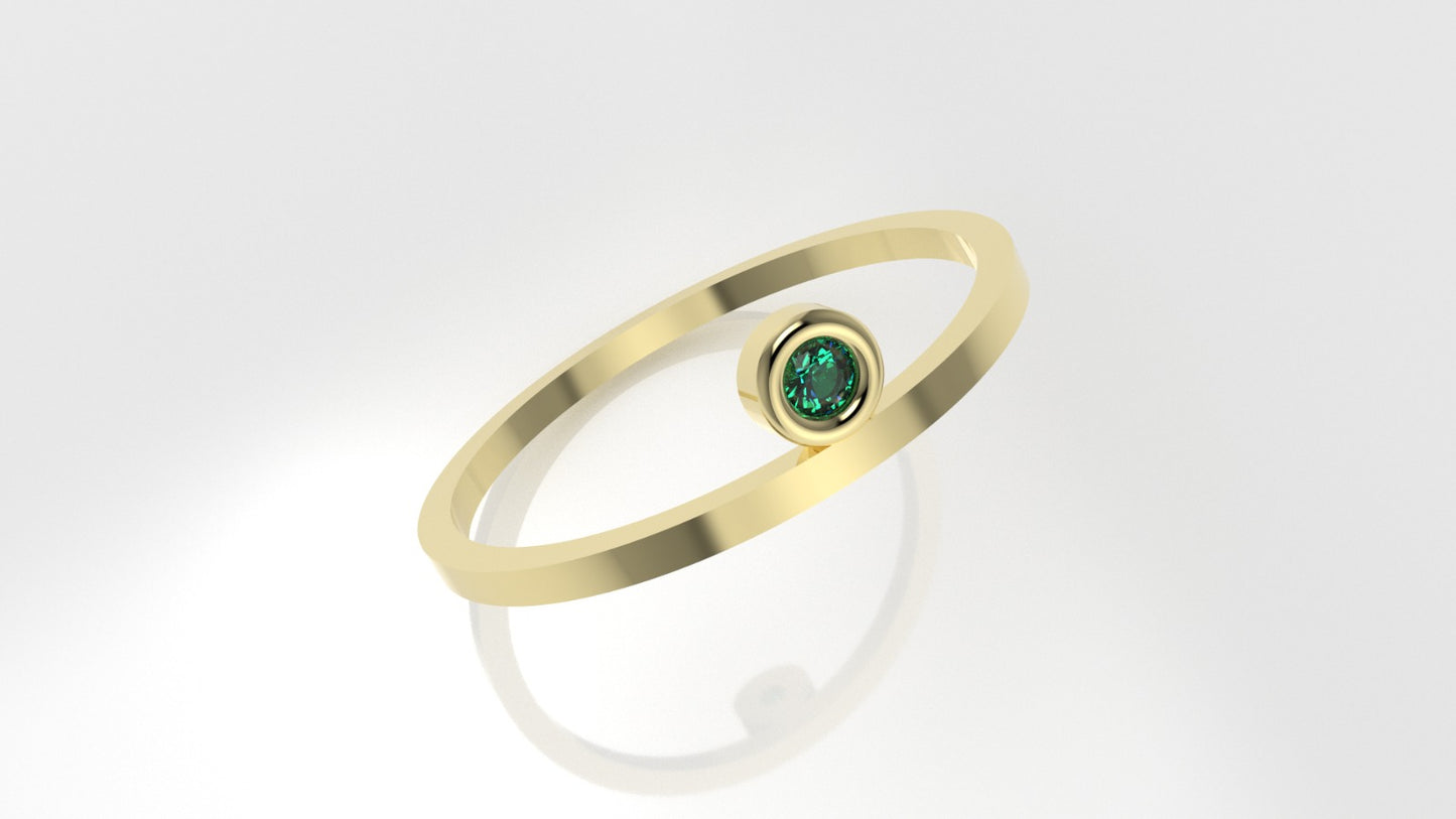 14k Emerald Ring, it is fine, delicate, comfortable for daily wear