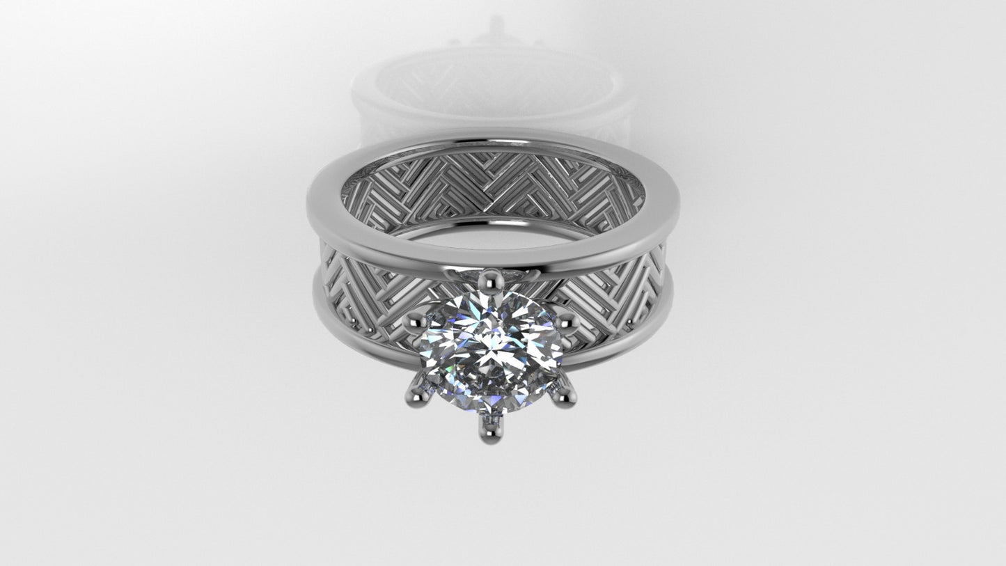 14K Gold Ring with 1 Diamond, STT: 6-Prong