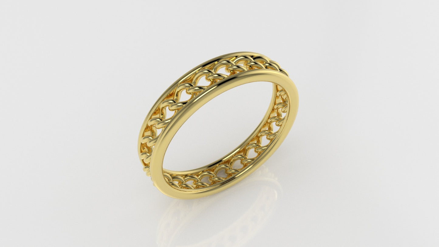 14K Gold Ring, with chain in the Band