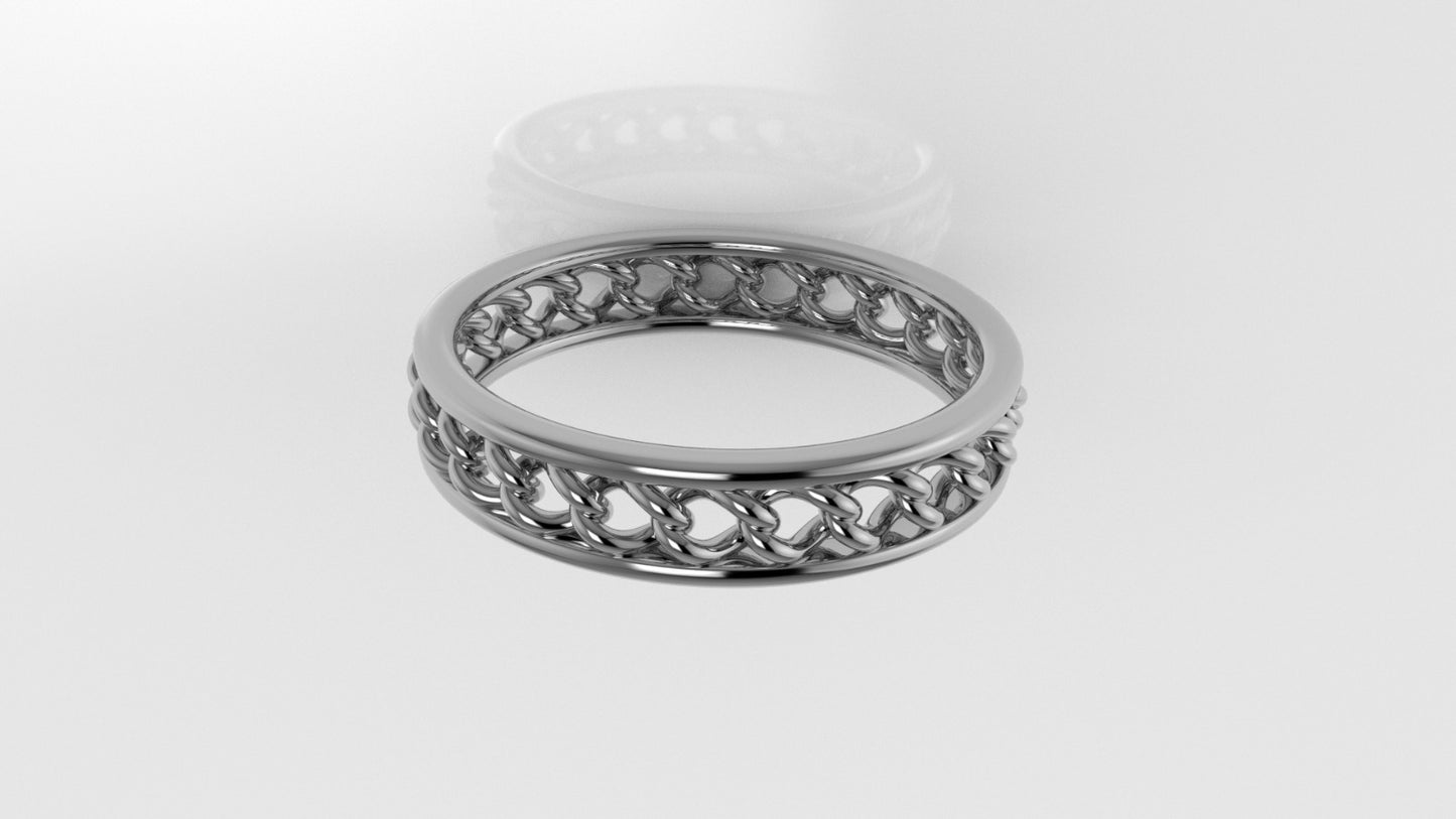 14K Gold Ring, with chain in the Band
