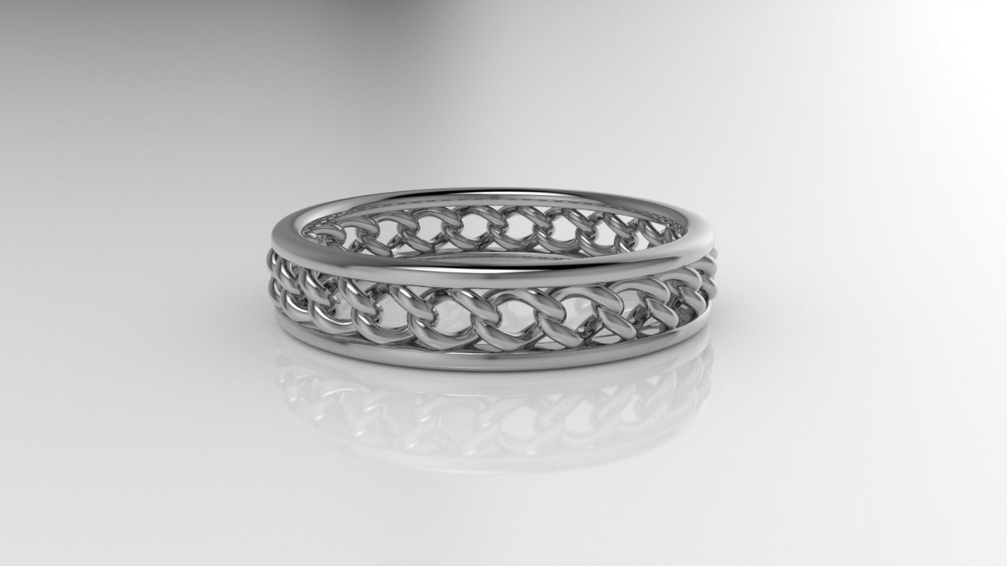14K Gold Ring, with chain in the Band