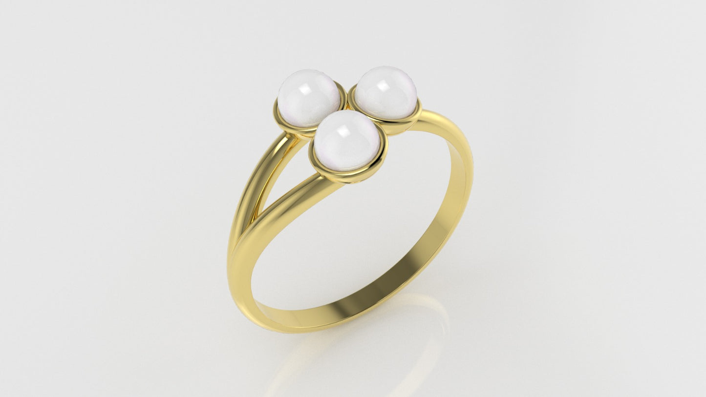 14K Gold Ring with Pearl