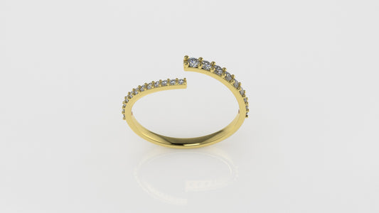 14K Ring with 21 Diamonds, STT: Prong