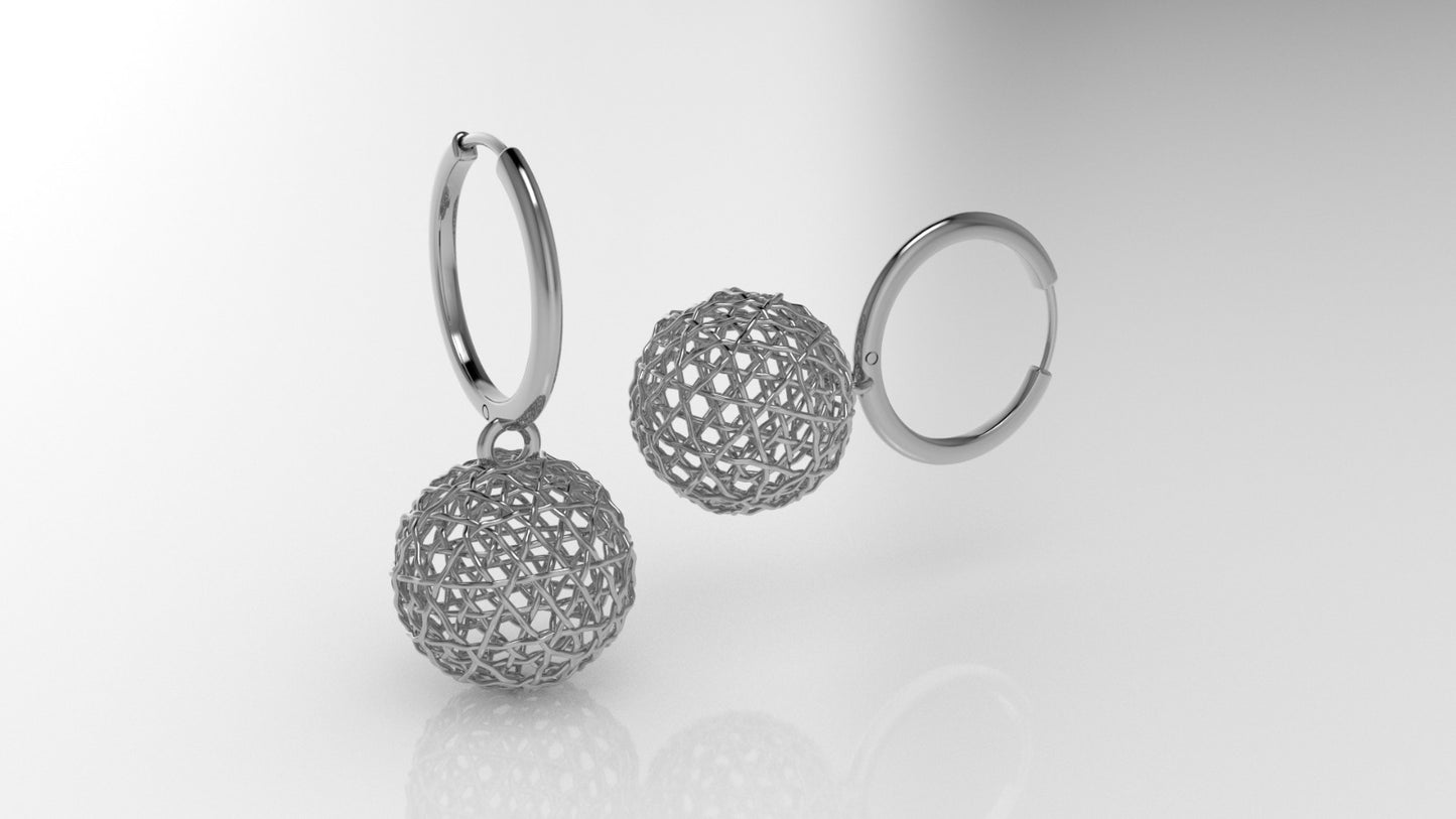 14k Gold Earrings, Bee Hive Style