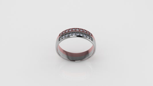 14K Gold Wedding Ring with 20 Diamonds, STT: Cut Chanel, For men or women