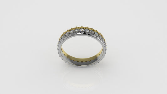 14K Gold Engagement Ring with 30 Diamonds, STT: Prong, Cut Chanel, For men or women