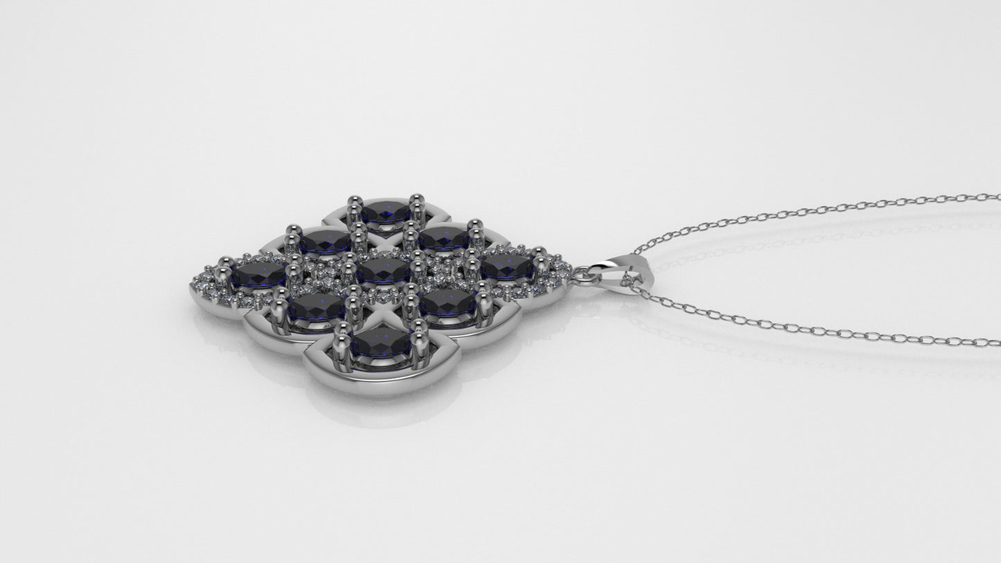 14K Gold Pendant with 51 STONE, STT: 2-Prong, Only Pendant