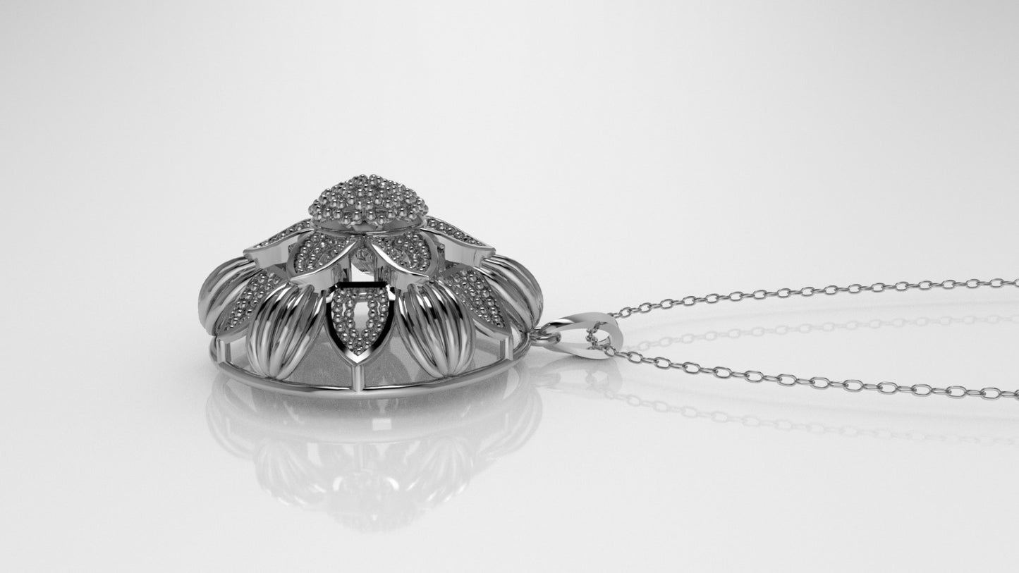 14K Gold Pendant with Filigree, Only Pendant, Flower Style