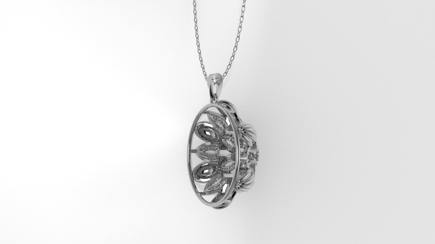 14K Gold Pendant with Filigree, Only Pendant, Flower Style